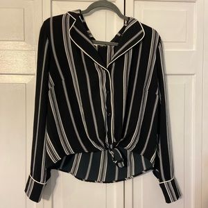 gypsy & moondust black and white striped blouse